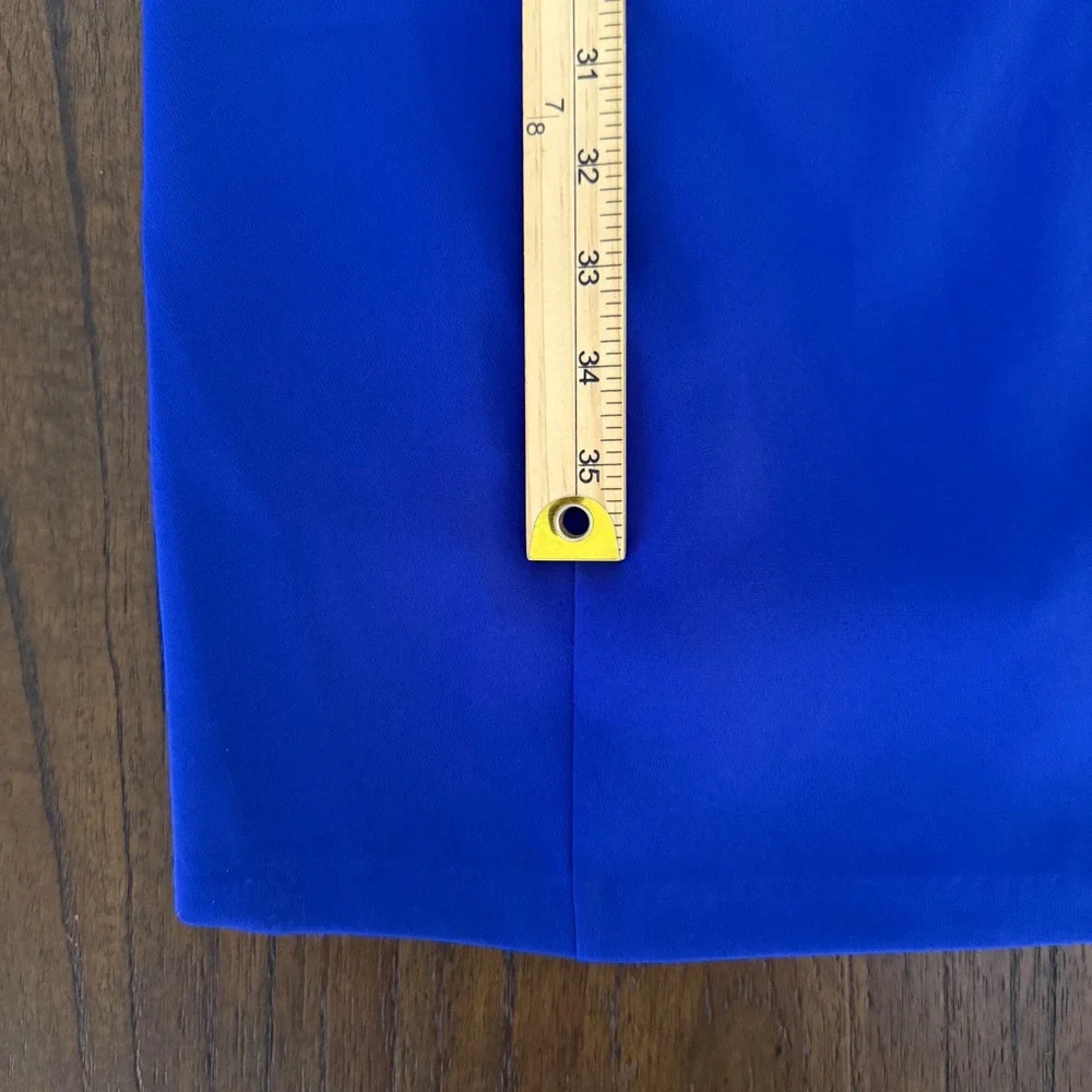 Marina One Shoulder Ruffle Sheath Dress Cobalt Blue Size 6 NWT - Picture 7 of 7